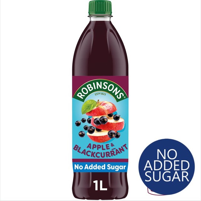 Robinsons apple and blackcurrant squash 1L, imported from the UK