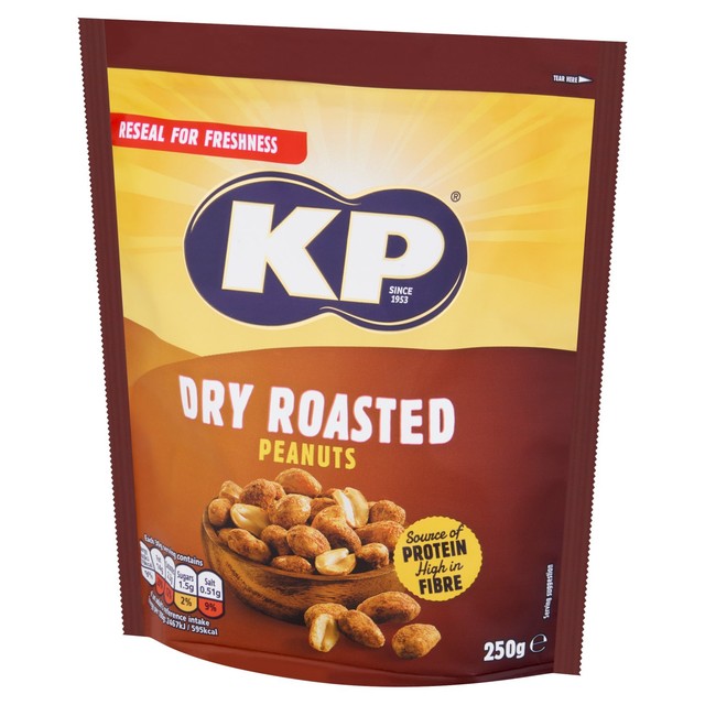 KP dry roasted peanuts 250g, UK version