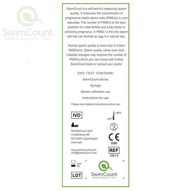 SwimCount sperm quality test kit (British brand)
