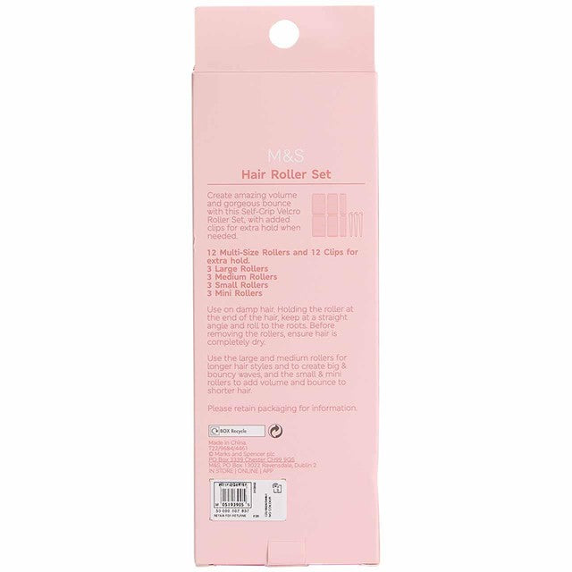 M&S hair rollers set of 12, imported from the UK