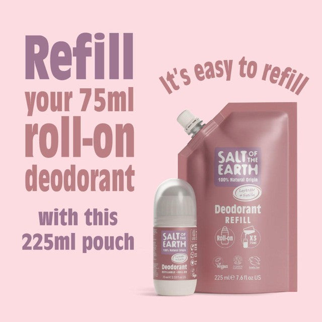 Salt of the Earth natural deodorant refill lavender vanilla 225ml (British brand)