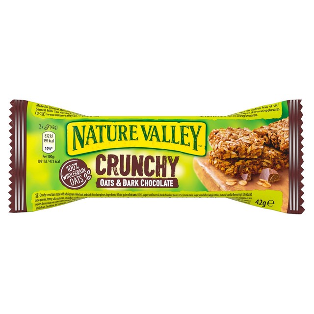 Nature Valley dark chocolate cereal bars 18x42g, imported from the UK