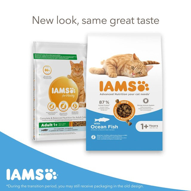IAMS adult dry cat food Ocean Fish 3kg, UK version