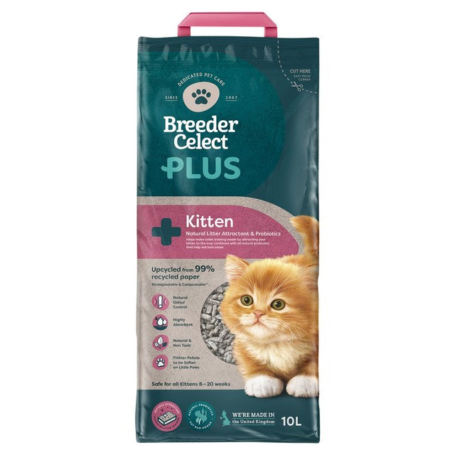 Breeder Celect Pro Biotic Kitten Paper Cat Litter 10L - British product