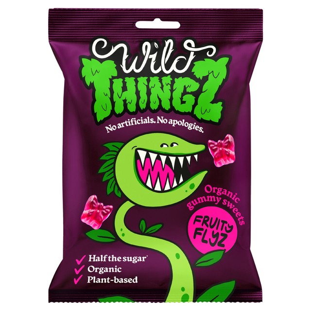 Wild Thingz organic gummy sweets Fruity Flyers 130g (British brand)