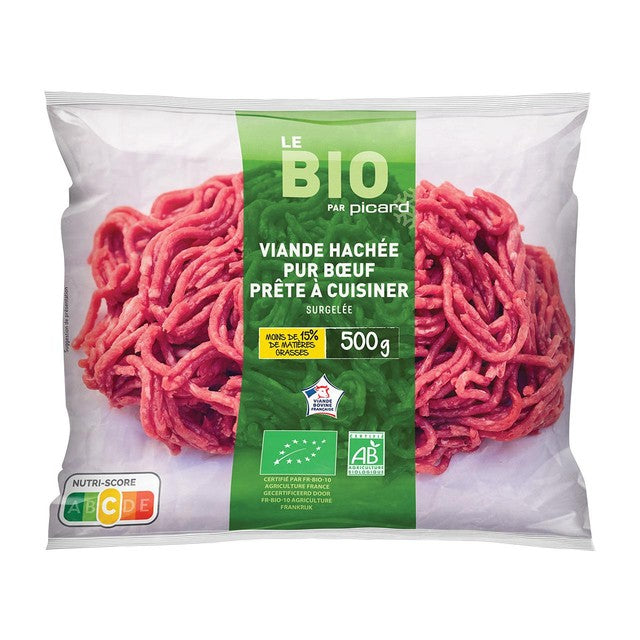 Picard organic minced beef 500g, imported from the UK