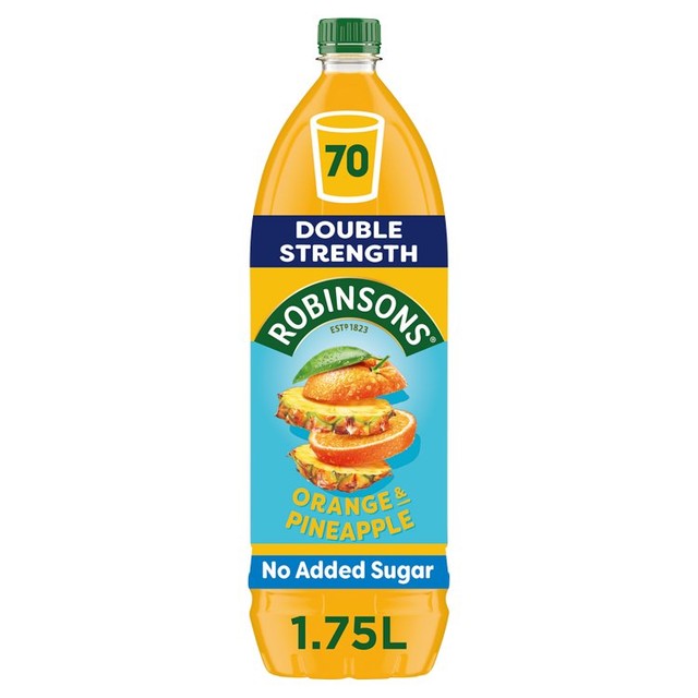 Robinsons Orange & Pineapple Squash 1.75L, imported from the UK