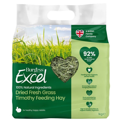 M&S Burgess Excel Feeding Hay Dried Fresh Grass Small Animal Forage 1kg- Buy online at McGrocer