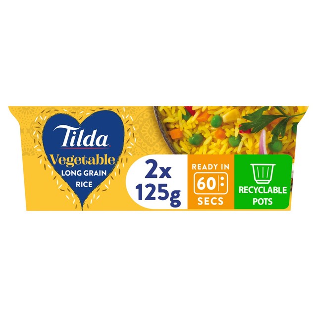Tilda vegetable long grain rice pot 250g (British brand)