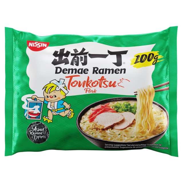 Nissin Demae Ramen Tonkotsu pork flavour instant noodles - British product