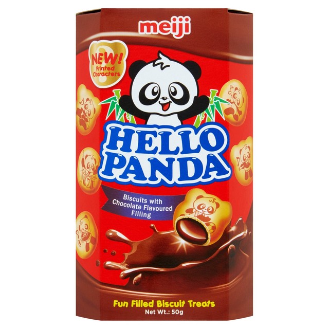 Hello Panda Chocolate Filled Biscuits 50g, imported from the UK