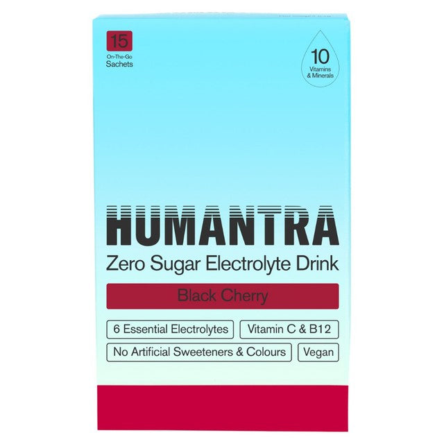 Humantra Black Cherry electrolyte powder, imported from the UK