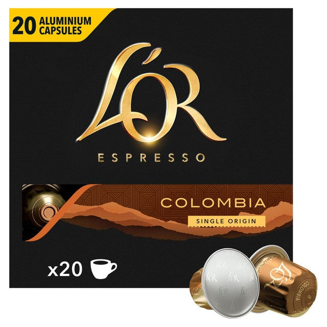L'OR Colombia coffee pods 20 count, UK version