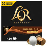 L'OR Colombia coffee pods 20 count, UK version