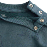 M&S children's dinosaur sweat outfit blue mix 18-24 months, imported from the UK