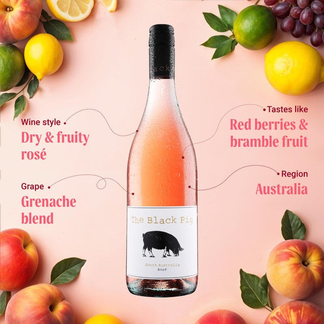 Virgin Wines Black Pig Rose rosé wine 75cl (British brand)