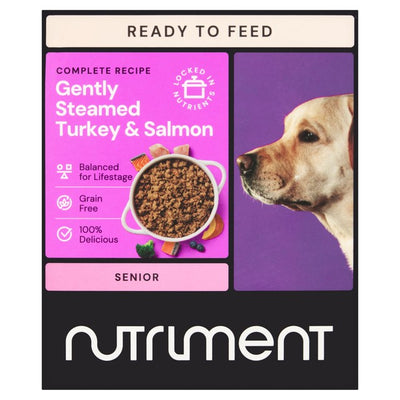 M&S Nutriment Gently Steamed Turkey & Salmon Senior Dog Food 395g- Buy online at McGrocer