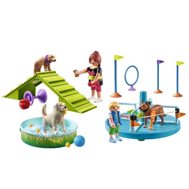 Playmobil My Life Dog Playground toy set, imported from the UK