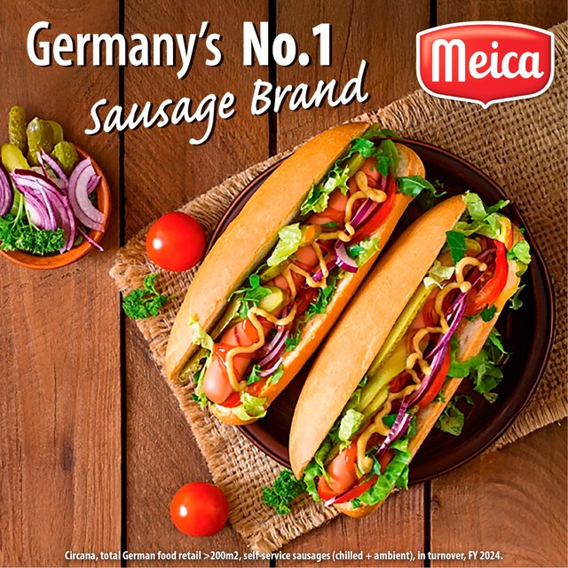 Meica Frankfurter Pork Hot Dog Sausages 375g, imported from the UK