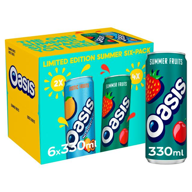 Low Calorie Still Fruit Juice Drink Variety Pack with Summer Fruits and Exotic Flavours, 6 x 330ml Cans