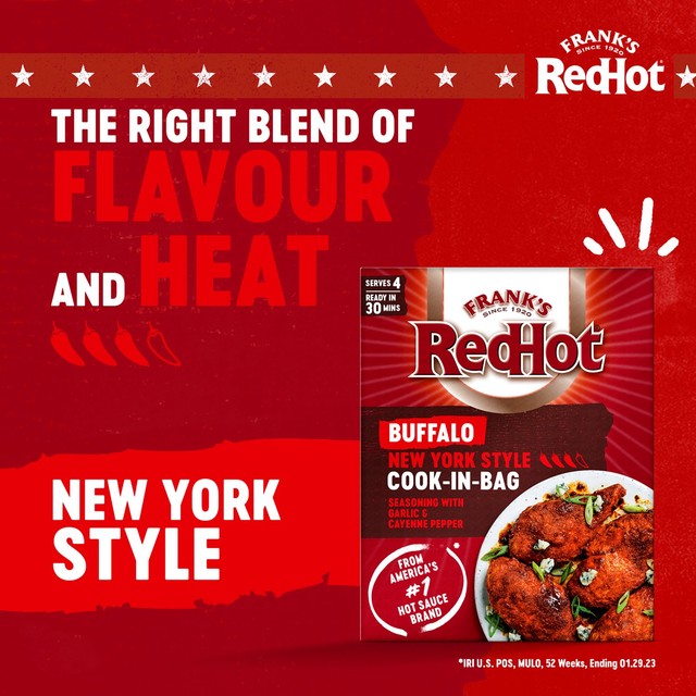 Frank's RedHot Buffalo New York Style Cook-In-Bag Seasoning 25g - British product