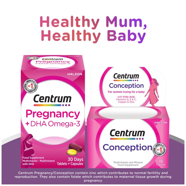 Centrum pregnancy vitamins with DHA Omega 60 pack - British product