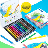 Milan 12 dual tip fibrepens set, imported from the UK