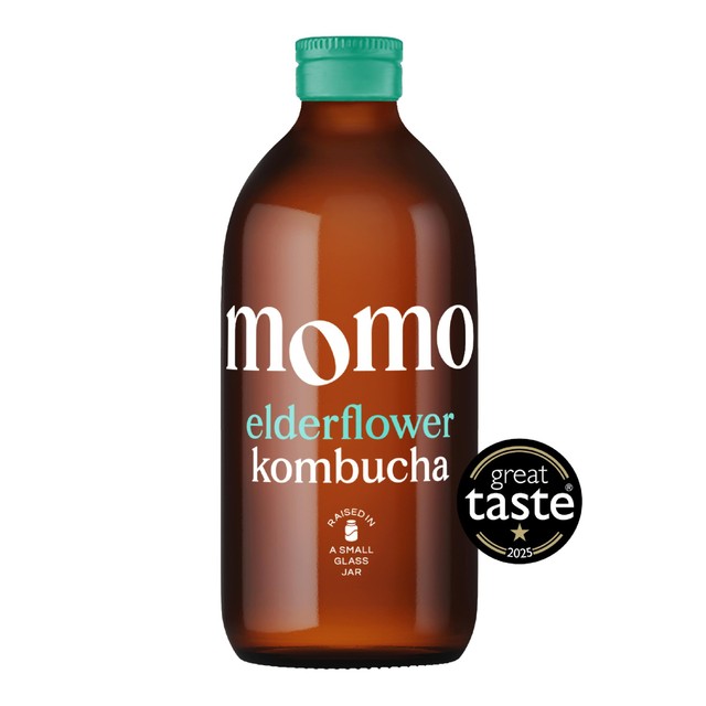 MOMO Kombucha organic elderflower kombucha 330ml, imported from the UK