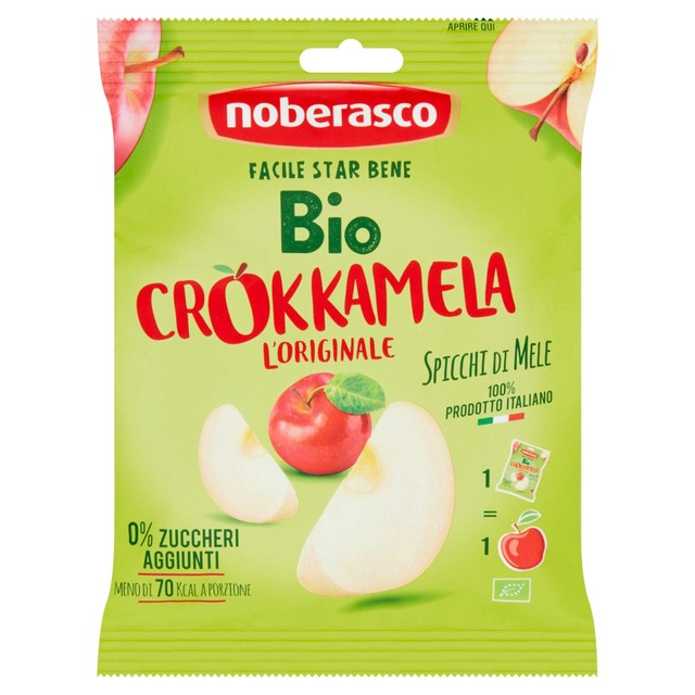 Noberasco organic crunchy apples dried fruit snack 20g, imported from the UK