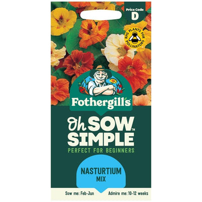 Mr Fothergills Frø Oh Sow Simple Nasturtium Mix Blomsterfrø 25 Frø