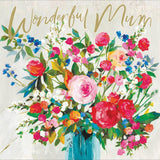 Woodmansterne Wonderful Mum Flower Bouquet Birthday Card 16.9cm x 16.6cm (British brand)