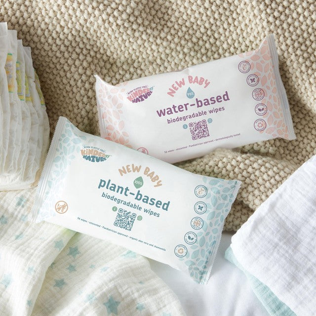 Kinder by Nature plant-based baby wipes biodegradable, imported from the UK