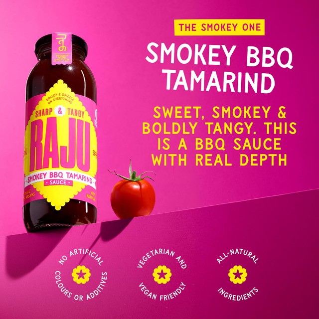 Raju Smokey BBQ Tamarind Sauce 280g, imported from the UK