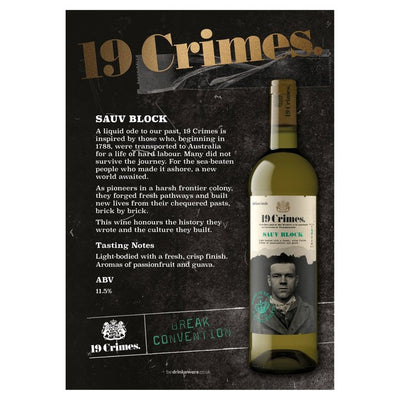 Vin blanc 19 Crimes Sauvignon Blanc 75cl M&S - Achetez en ligne sur McGrocer