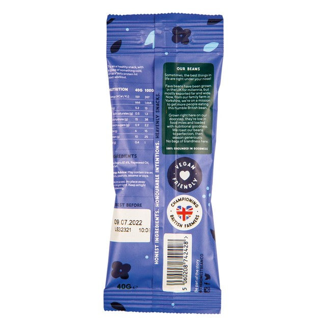 Honest Bean roasted fava bean snack lightly salted 40g, UK version
