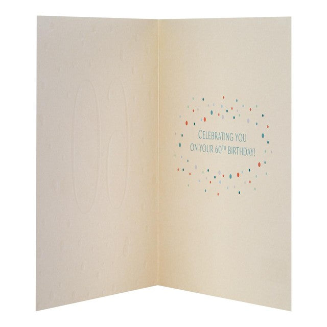 M&S 60th Birthday Card 15x15cm, imported from the UK