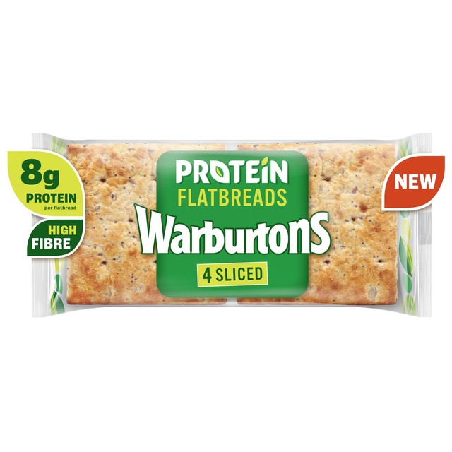Warburtons protein sliced flatbreads 4 pack (British brand)