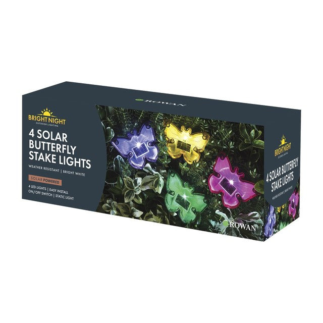 Bright Night solar butterfly stake lights 4-pack, UK version