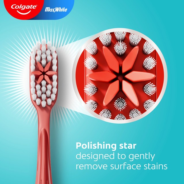 Colgate Max White Medium Manual Toothbrush 3 pack - British product