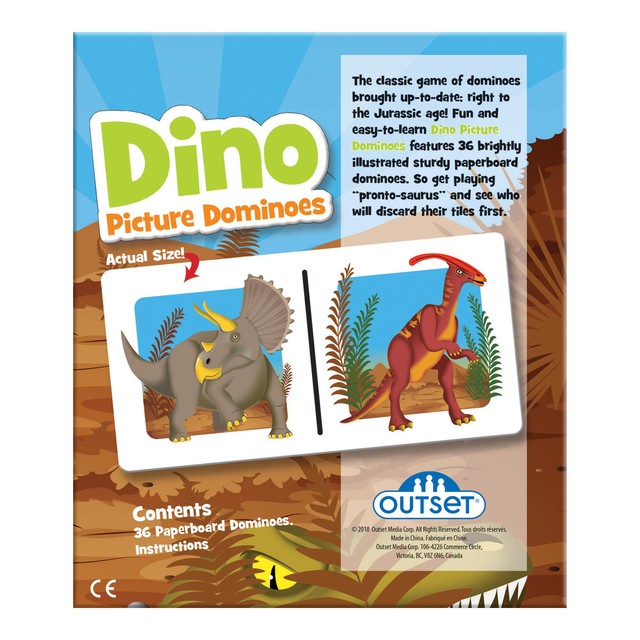 Cheatwell Games Dinosaur Picture Dominoes 36-piece set, imported from the UK