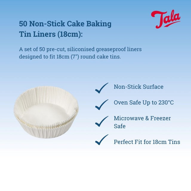 Tala cake tin liners 18cm 50 pack (British brand)