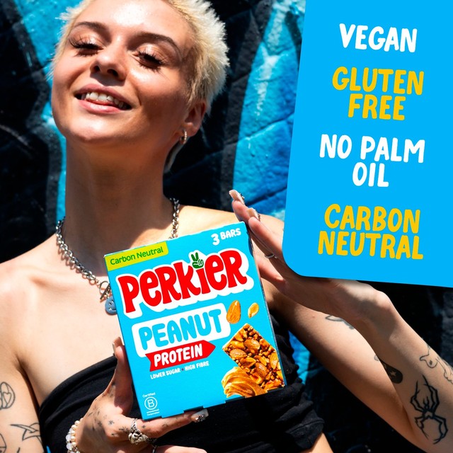 Perkier crunchy peanut protein bars 3 x 35g, imported from the UK