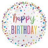 Unique Party confetti Happy Birthday foil balloon 18 inch - British product