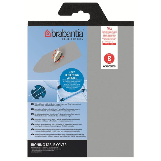 Brabantia metalised ironing board cover 124cm x 38cm - British product