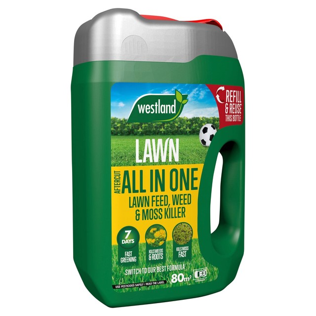 Westland Aftercut lawn feeder weed moss killer 80m2 - British product