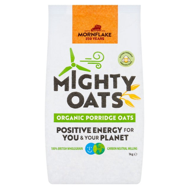 Mornflake organic oats 1kg, imported from the UK