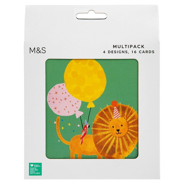 M&S kids birthday card pack 16 cards with envelopes, imported from the UK