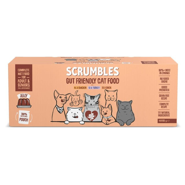 Scrumbles grain free jelly cat food pouches (British brand)