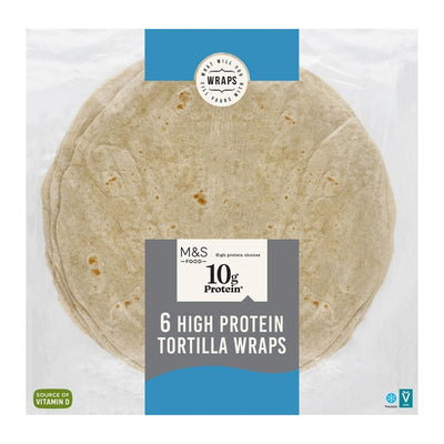 M&S M&S High Protein Tortilla Wraps 6 x 61g- Buy online at McGrocer