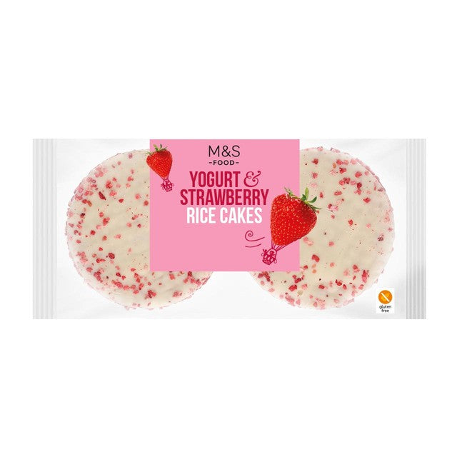 M&S yogurt and strawberry rice cakes 112g, imported from the UK